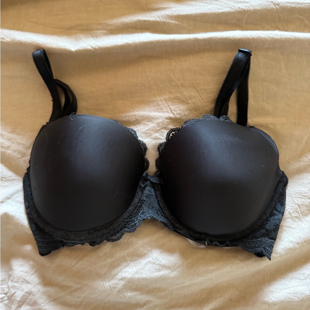 Victoria's Secret lined Demi Black Lace Bra